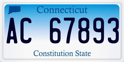 CT license plate AC67893