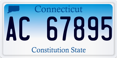 CT license plate AC67895