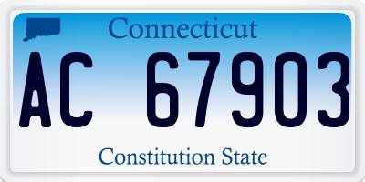 CT license plate AC67903