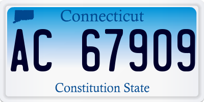 CT license plate AC67909