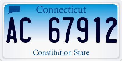 CT license plate AC67912