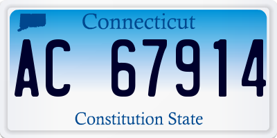 CT license plate AC67914