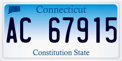 CT license plate AC67915