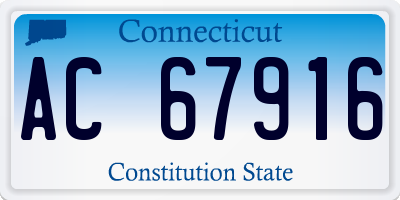 CT license plate AC67916