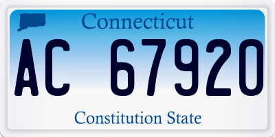 CT license plate AC67920