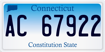 CT license plate AC67922