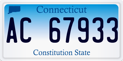 CT license plate AC67933
