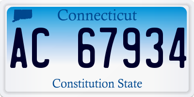 CT license plate AC67934