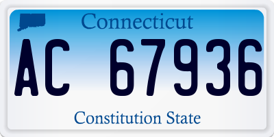 CT license plate AC67936