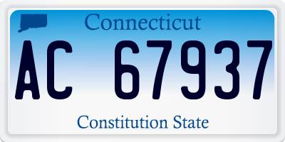 CT license plate AC67937