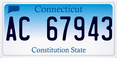CT license plate AC67943