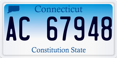 CT license plate AC67948