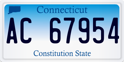 CT license plate AC67954