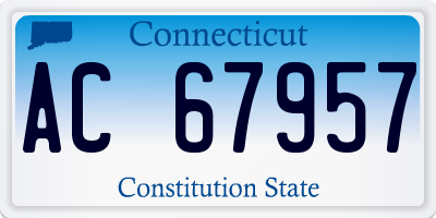 CT license plate AC67957