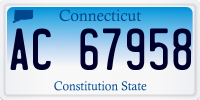 CT license plate AC67958