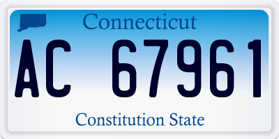 CT license plate AC67961