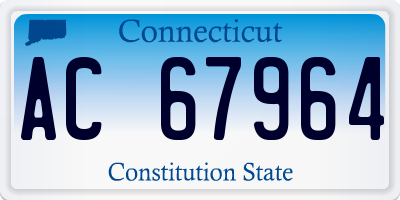 CT license plate AC67964