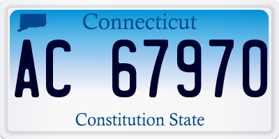 CT license plate AC67970