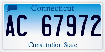 CT license plate AC67972