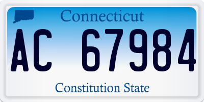 CT license plate AC67984