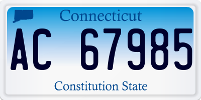 CT license plate AC67985