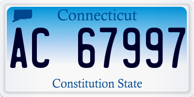 CT license plate AC67997
