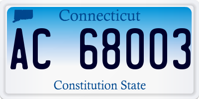 CT license plate AC68003