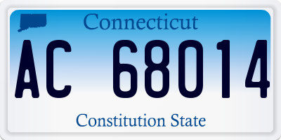 CT license plate AC68014