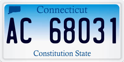 CT license plate AC68031