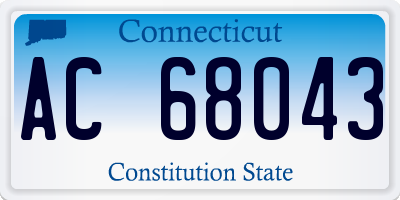 CT license plate AC68043