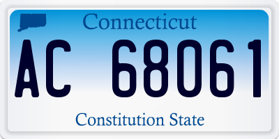 CT license plate AC68061