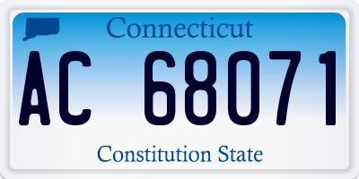 CT license plate AC68071