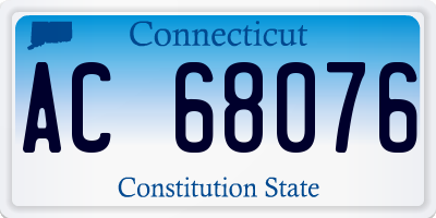 CT license plate AC68076