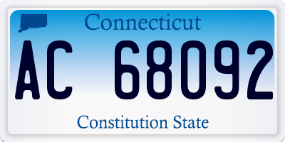 CT license plate AC68092