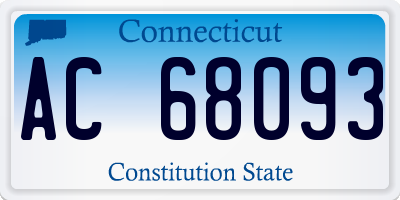 CT license plate AC68093