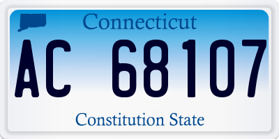CT license plate AC68107
