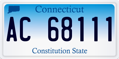 CT license plate AC68111