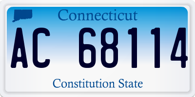 CT license plate AC68114