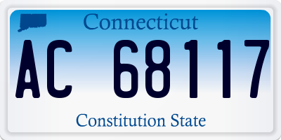CT license plate AC68117