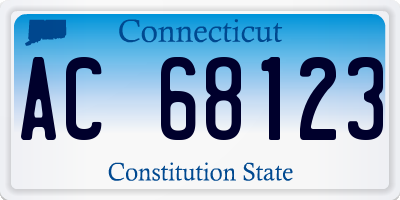 CT license plate AC68123