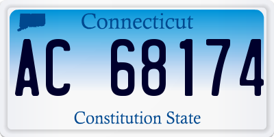 CT license plate AC68174