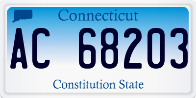 CT license plate AC68203