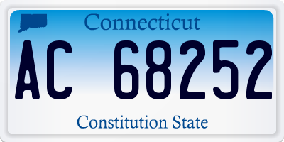 CT license plate AC68252