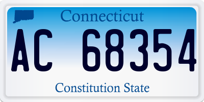 CT license plate AC68354