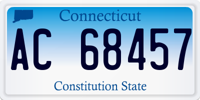 CT license plate AC68457