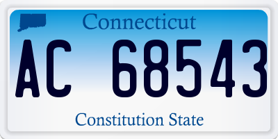 CT license plate AC68543