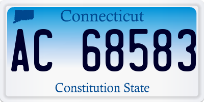 CT license plate AC68583