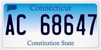 CT license plate AC68647