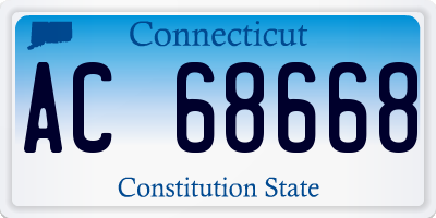 CT license plate AC68668