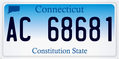 CT license plate AC68681